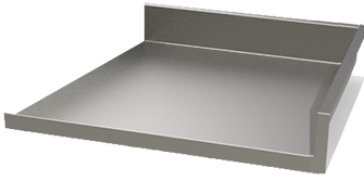 Stainless steel table with discount backsplash and sides