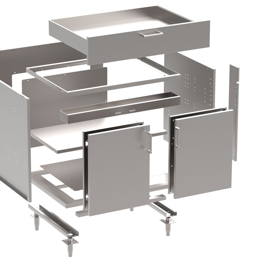 1200 Series Metal Outdoor Kitchen Cabinet Construction View